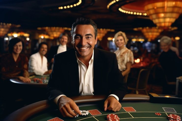 Tampilan meja Lightning Baccarat di platform mami18 dengan dealer profesional